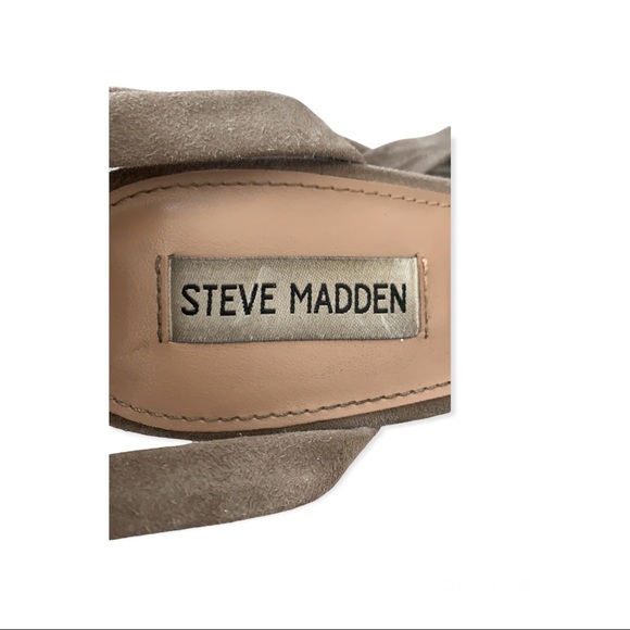 Steve Madden Christey Open Toe Suede Heels - Picture 3 of 6